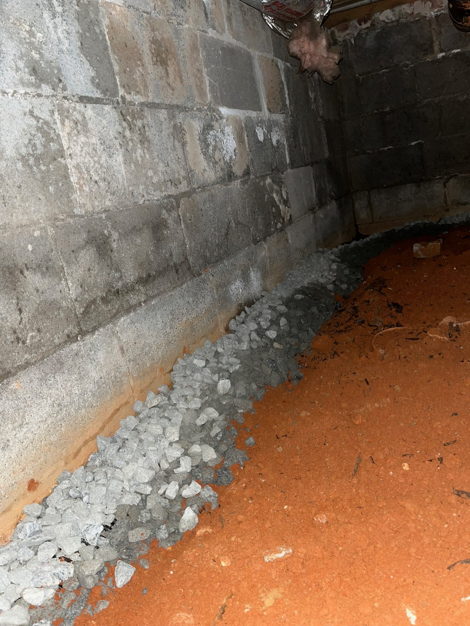 Drainage system work at a home